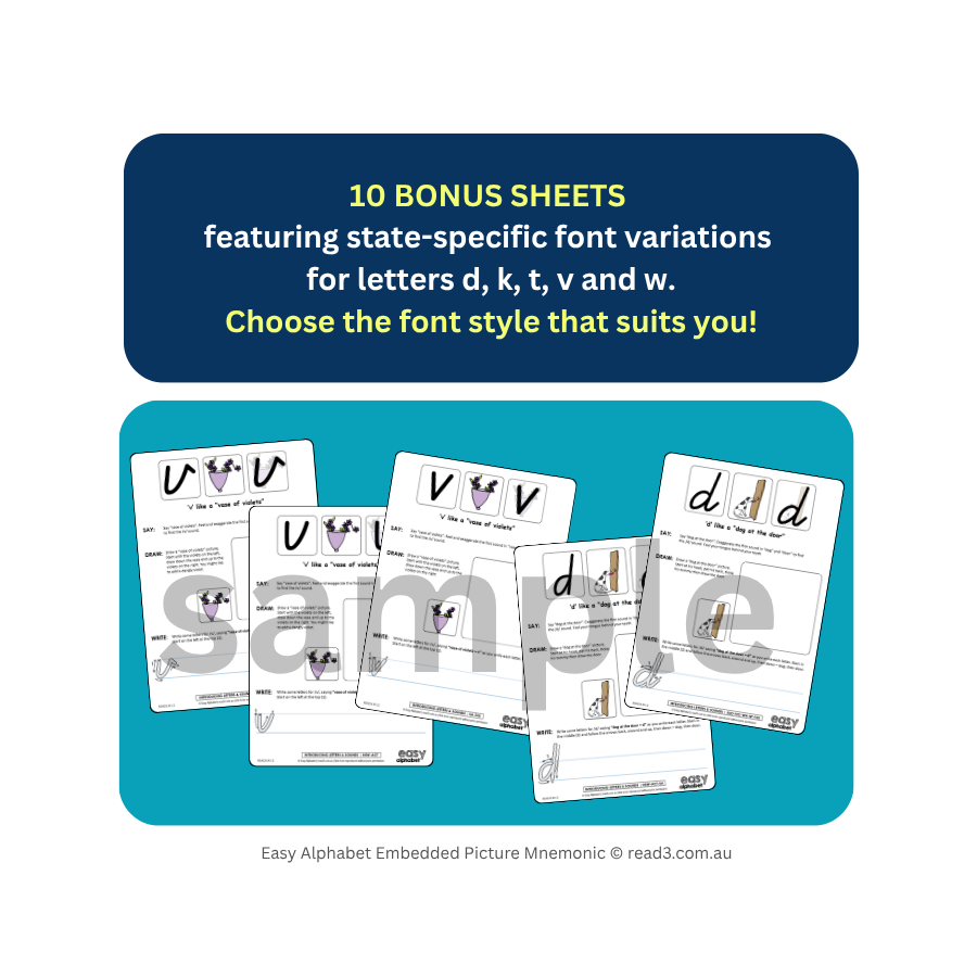 Embedded Mnemonics | Easy Alphabet Practice Sheets | A4