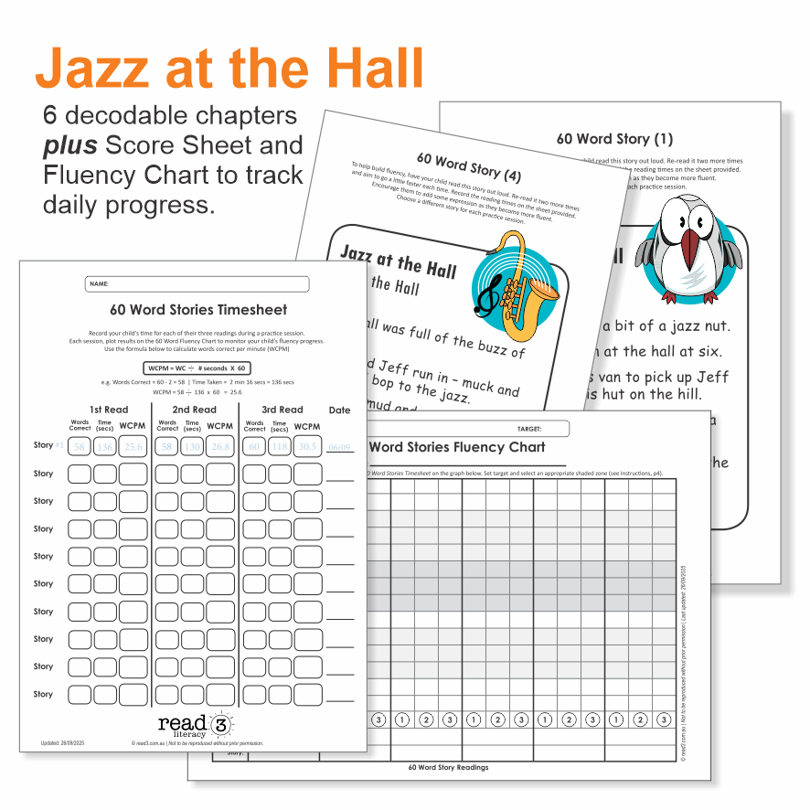 60 Word Stories | 1.4 | CVC | Jazz At The Hall