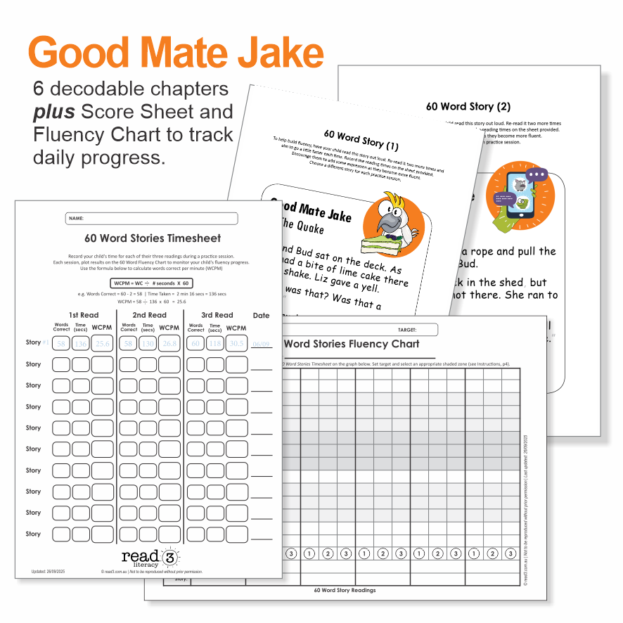 60 Word Stories | 2.1 | CVCe - Silent e | Good Mate Jake