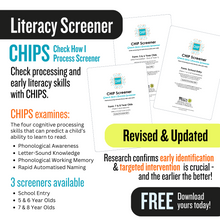 Load image into Gallery viewer, CHIPS | Early Literacy Screener
