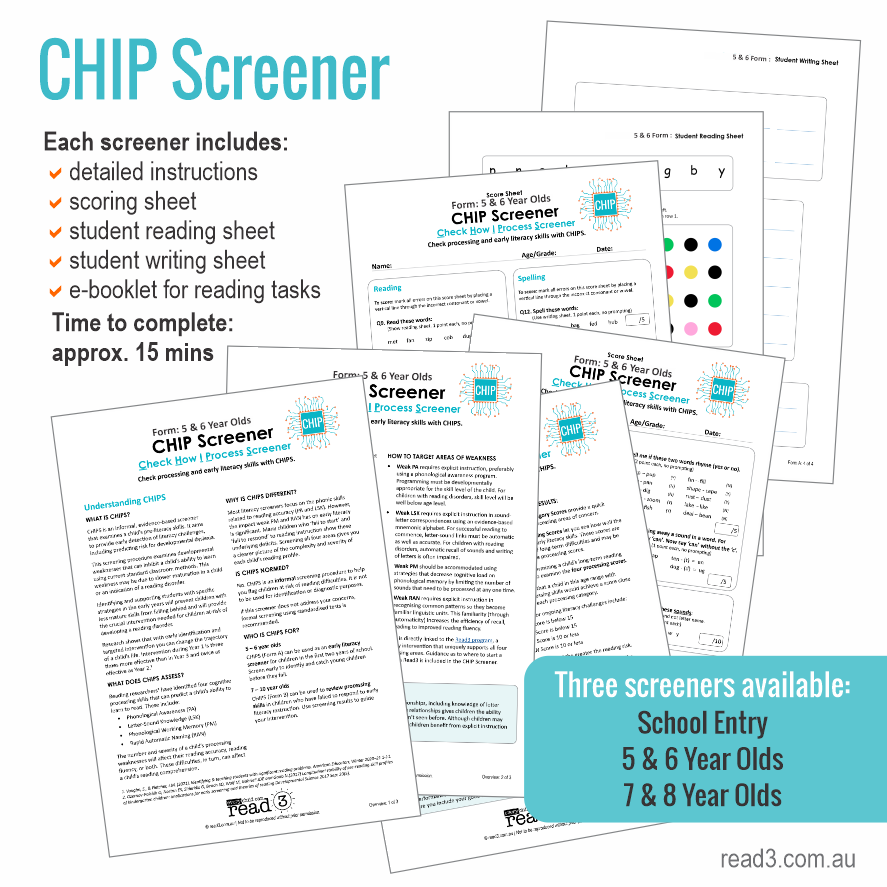 CHIPS Early Literacy Screener (Professional Use) – Read3 Literacy