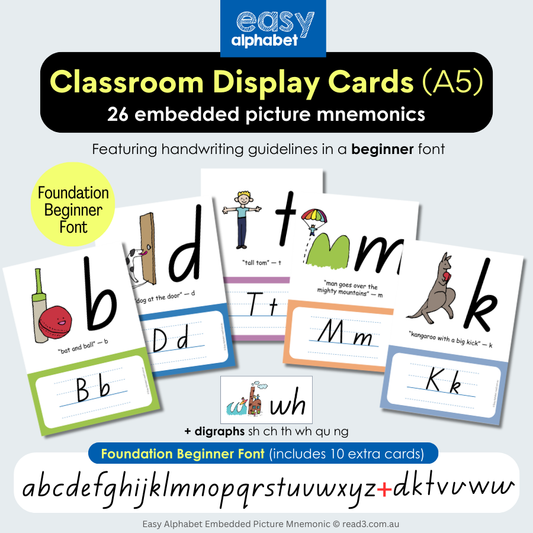 Embedded Mnemonics | Easy Alphabet Classroom Display Cards | A5 | Digital Download