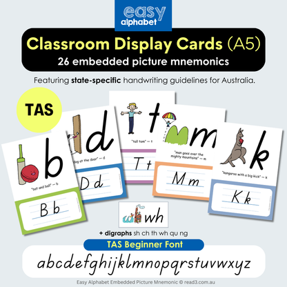 Embedded Mnemonics | Easy Alphabet Classroom Display Cards | A5 | Digital Download