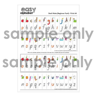 Easy Alphabet Desk Mate | Digital Download