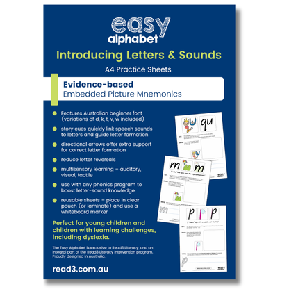Embedded Mnemonics | Easy Alphabet Practice Sheets | A4