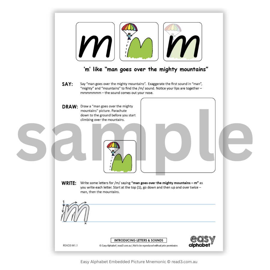 Embedded Mnemonics | Easy Alphabet Practice Sheets | A4