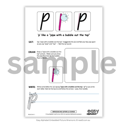 Embedded Mnemonics | Easy Alphabet Practice Sheets | A4