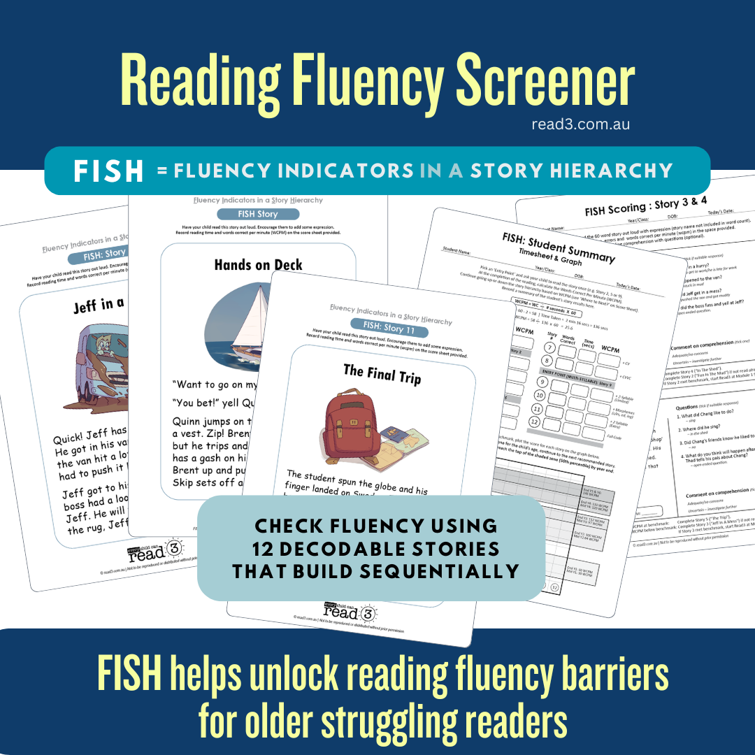 FISH fluency screener for older struggling readers