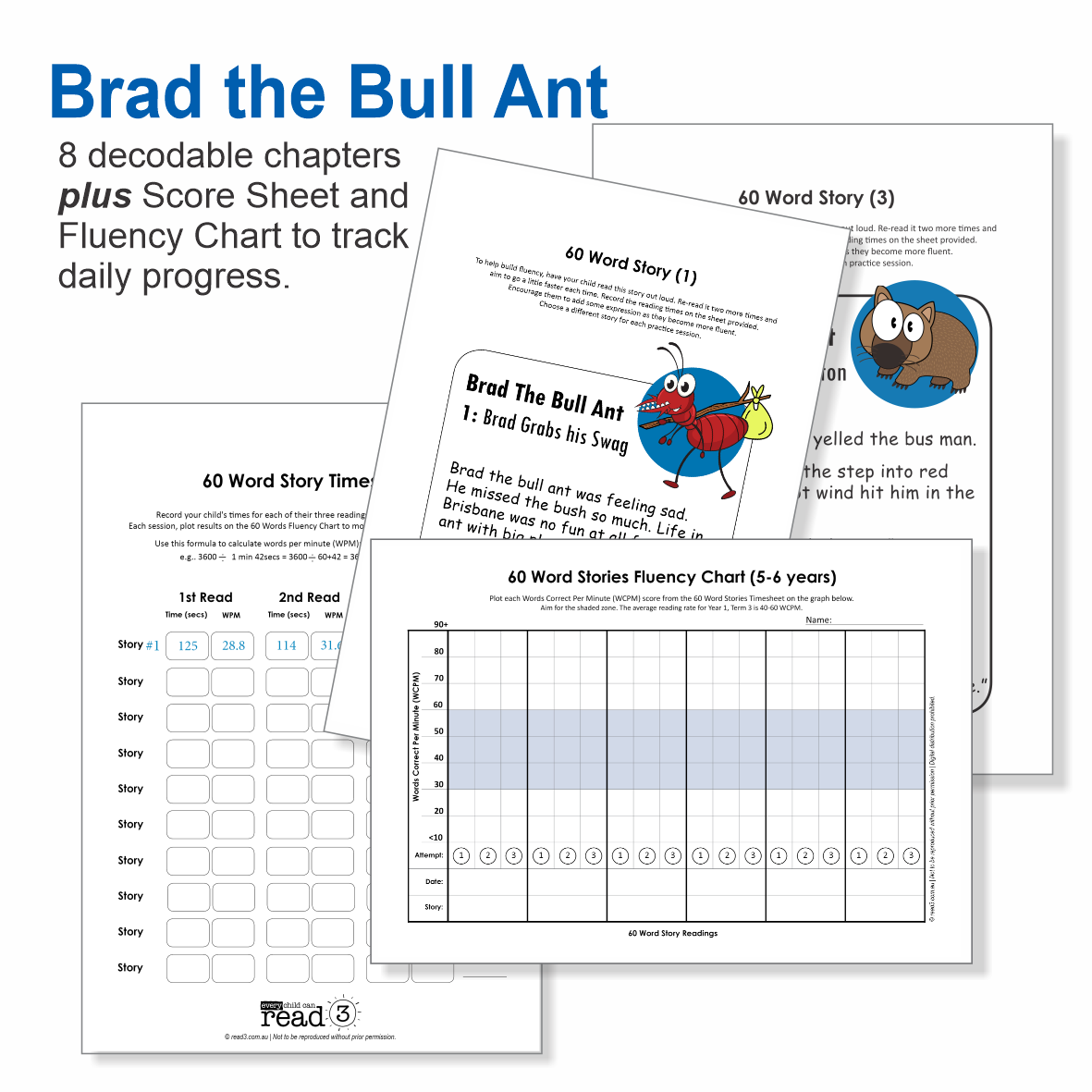 60 Word Stories | 3.1 | CCVCC | Brad the Bull Ant