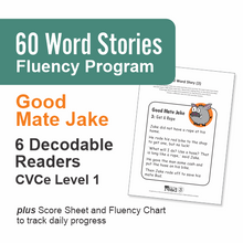 Load image into Gallery viewer, 60 Word Stories | 2.1 | CVCe - Silent e | Good Mate Jake
