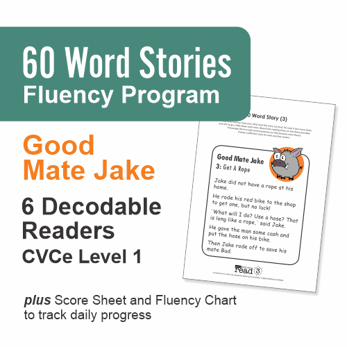 60 Word Stories | 2.1 | CVCe - Silent e | Good Mate Jake