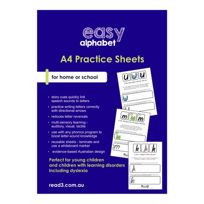 Embedded Mnemonics | Easy Alphabet Practice Sheets | A4