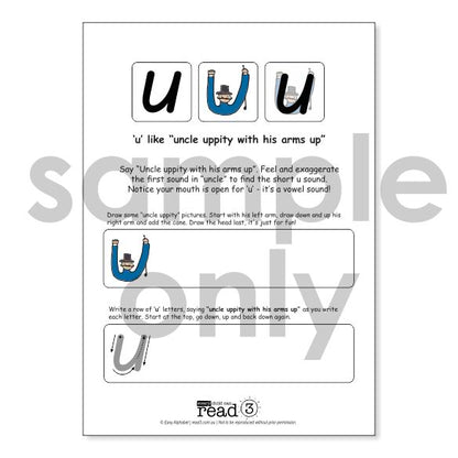 Embedded Mnemonics | Easy Alphabet Practice Sheets | A4