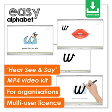 Load image into Gallery viewer, Easy Alphabet &#39;Hear See &amp; Say&#39; Video Kit | Multi-User | Digital Download
