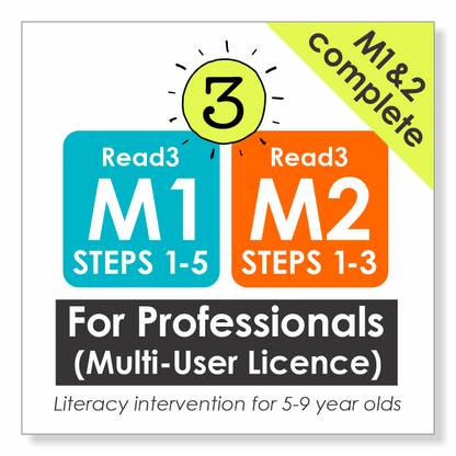 Read3 literacy intervention program | Complete Module 1 & 2 | Multi-User Licence | PROFESSIONAL (Training Included)