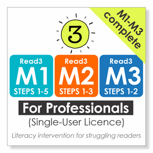 Read3 Literacy Intervention Program | Complete Module 1 & 2 & 3 | PROFESSIONAL | Single-User Licence (Training Included)