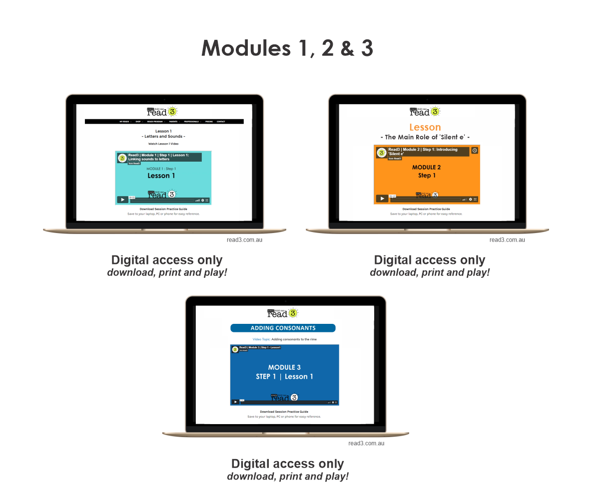 Read3 literacy intervention program | Complete Module 1 & 2 & 3 | Multi-User Licence | PROFESSIONAL (Training Included)
