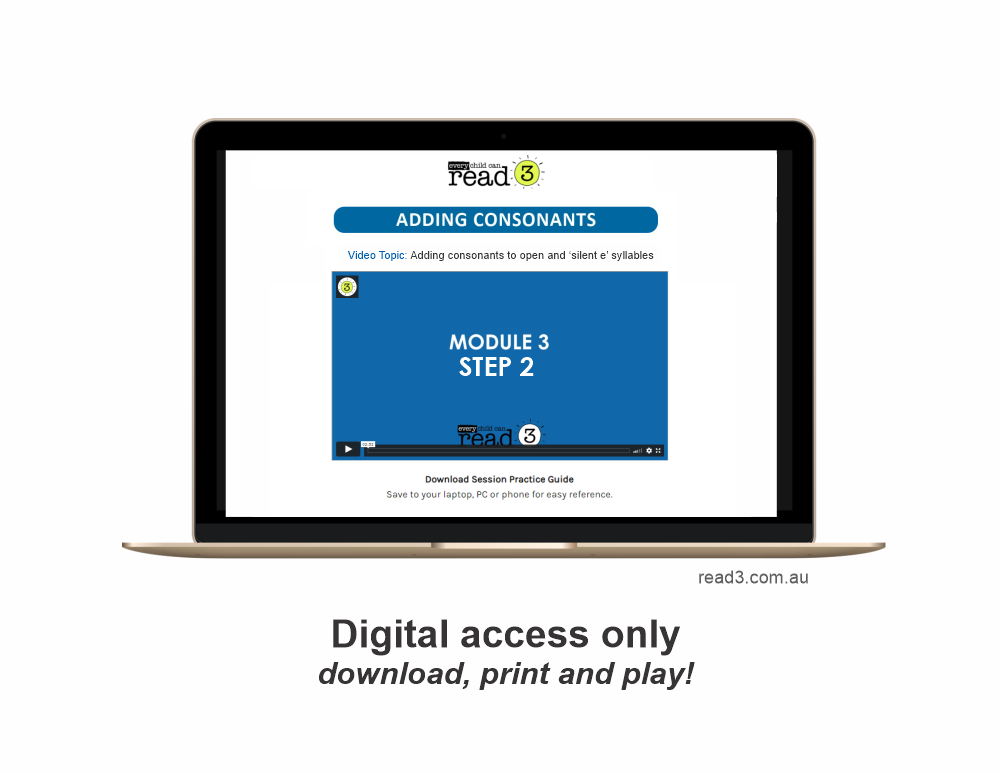 Read3 literacy intervention program | Module 3 | STEP 2 | Single-User Licence | PROFESSIONAL